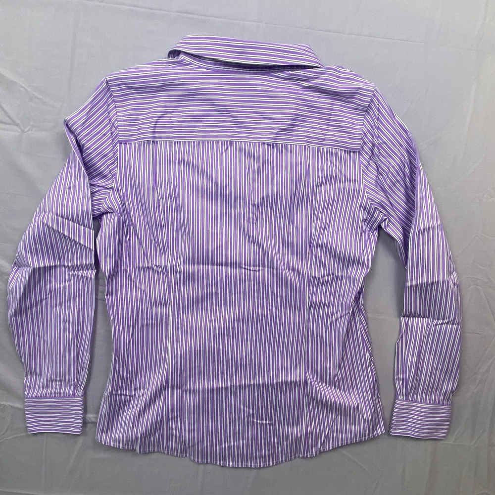 Brooks Brothers Womens Purple Striped Non-Iron Fitted Stretch Shirt Size 10 - Picture 4 of 16